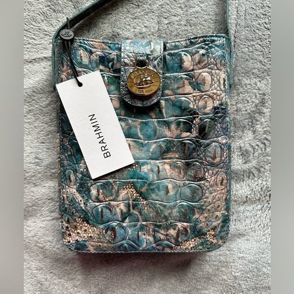 Brahmin Handbags - Brahmin, Marley Blue Lace Melbourne Gueniune Leather